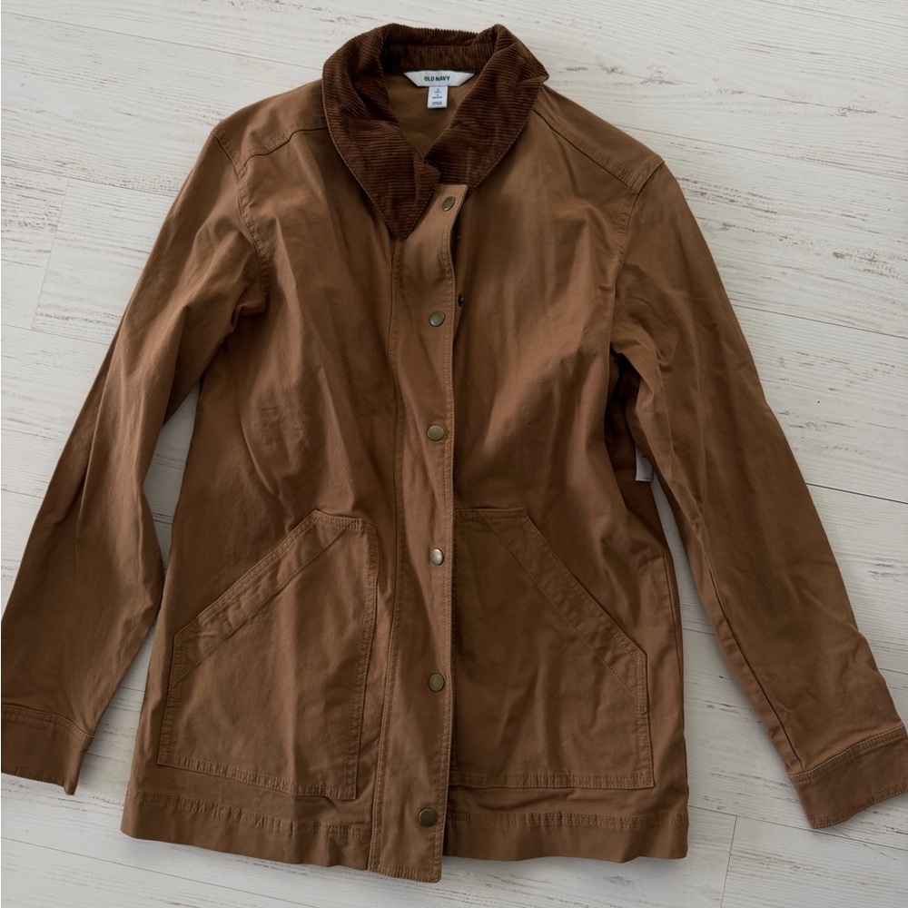 Old Navy Women's Brown Cord Collar Barn Utility Jacket